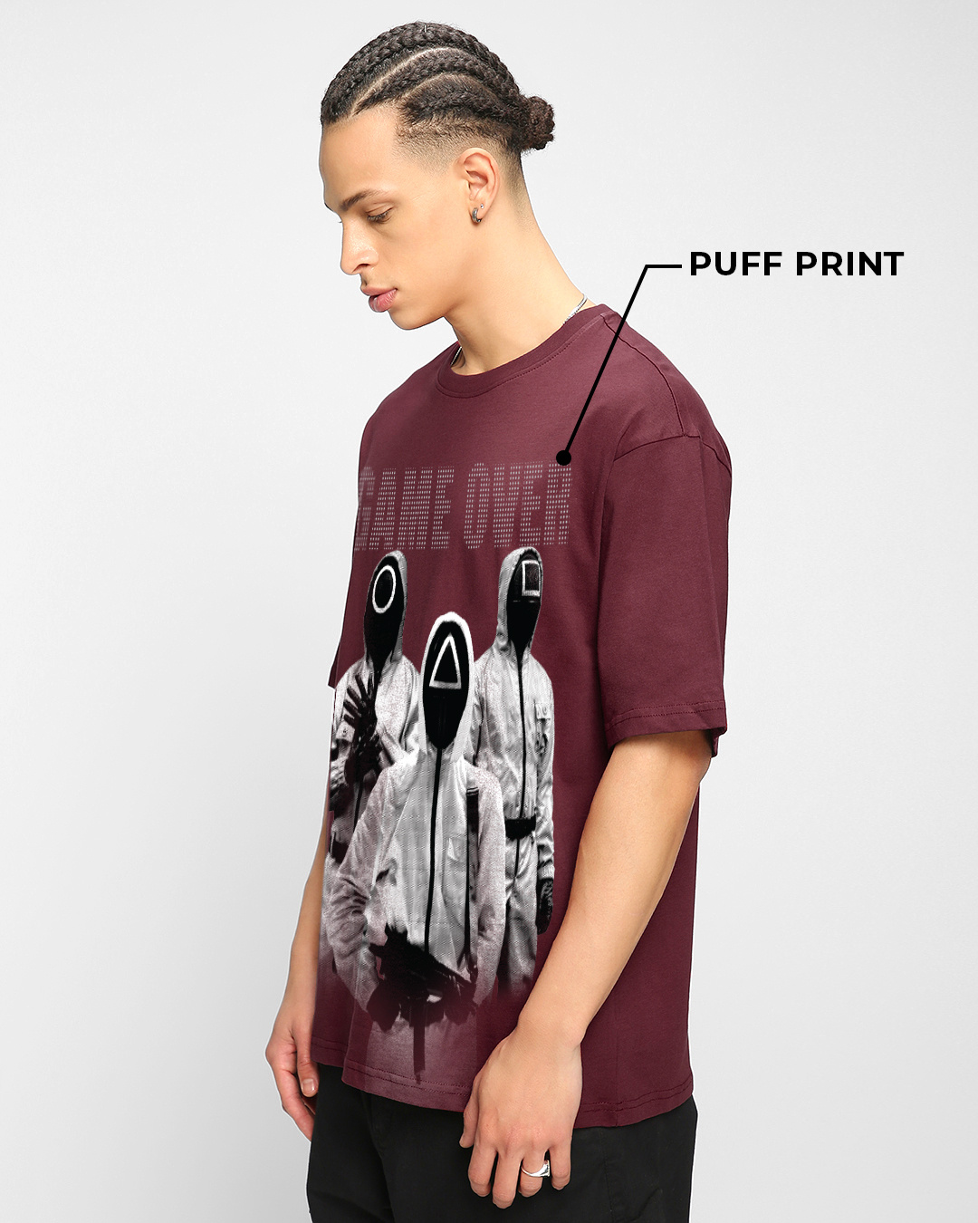 Shop Men's Maroon Game Over Graphic Printed Oversized T-shirt-Back