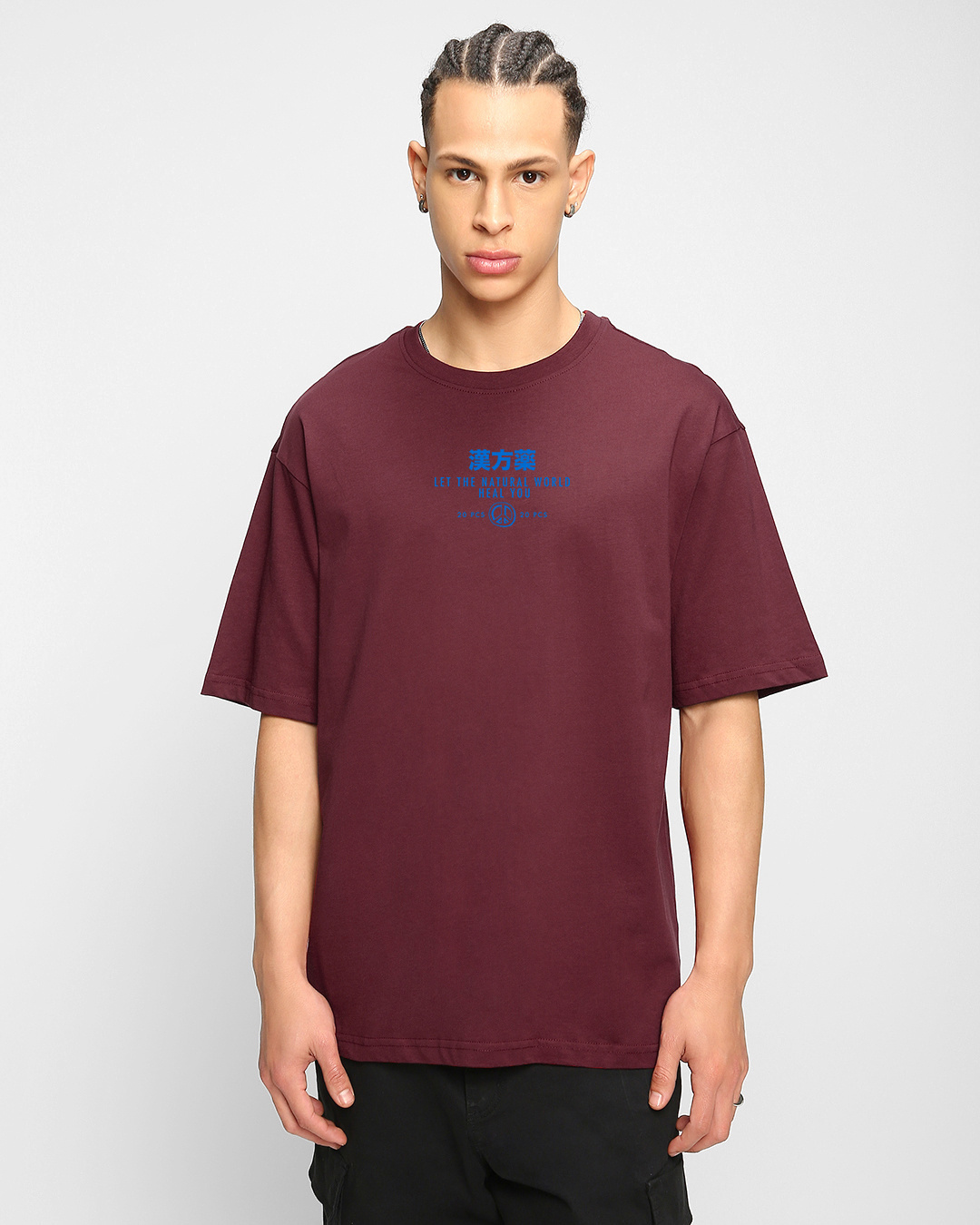 Shop Men's Maroon Heal Graphic Printed Oversized T-shirt-Back