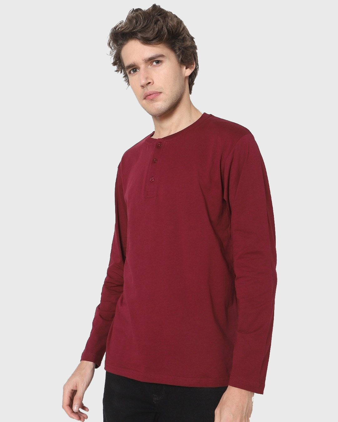 Buy Men's Maroon Henley Tshirt Online at Bewakoof