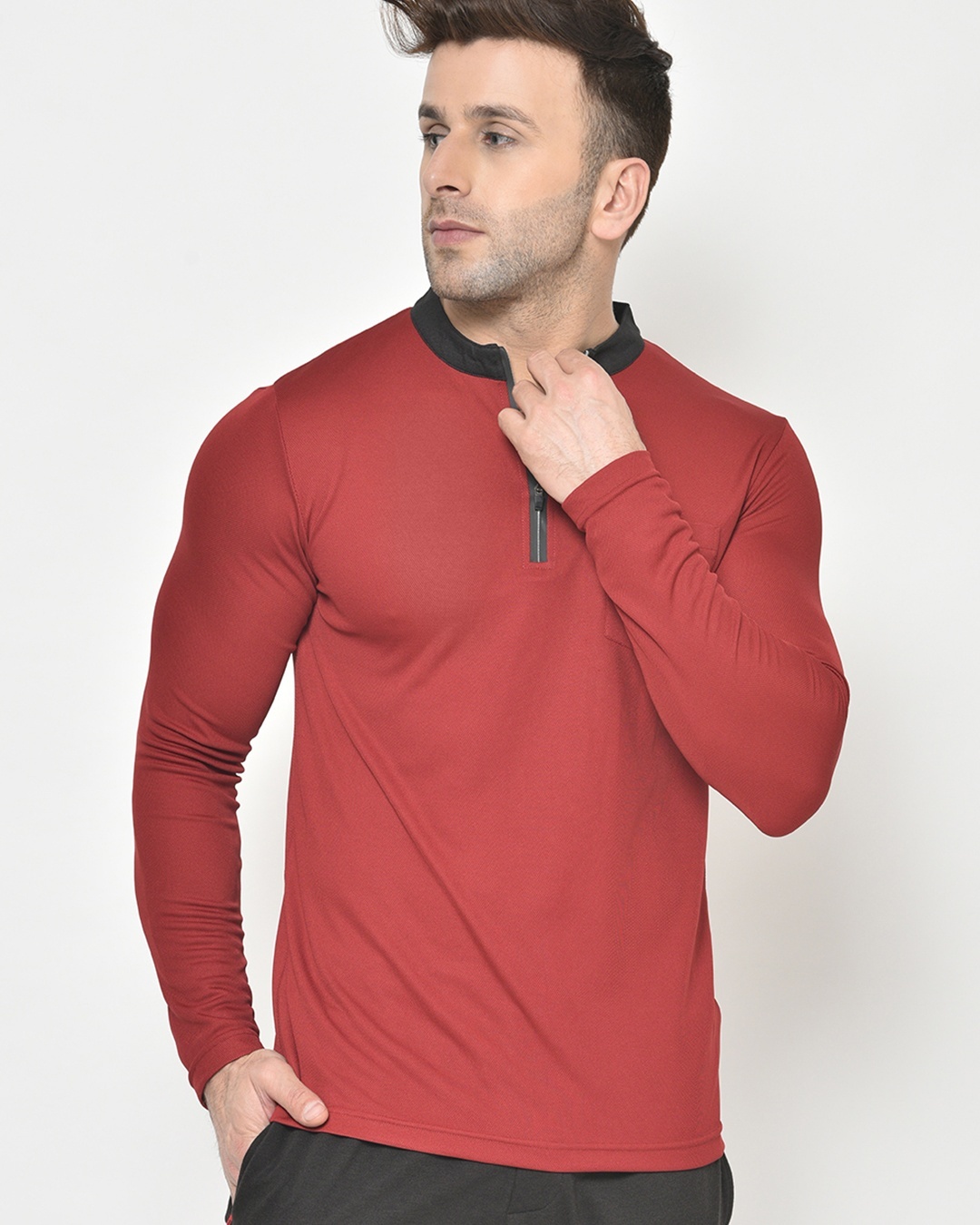 Buy Men's Maroon Henley Tshirt for Men Maroon Online at Bewakoof