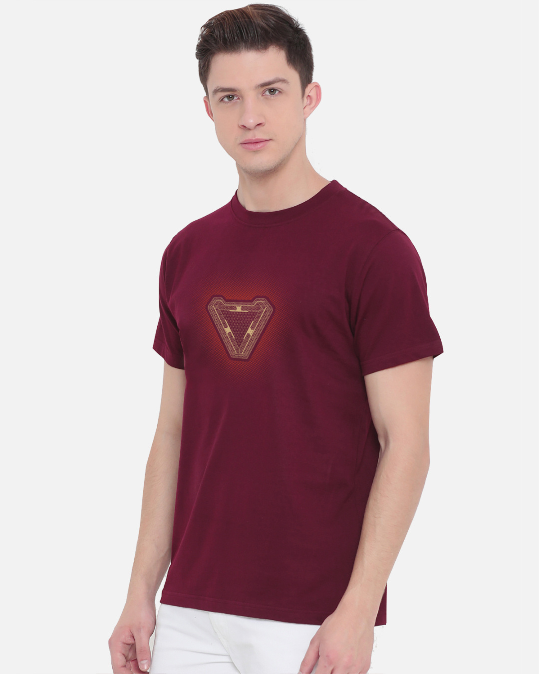 Shop Men's Maroon Iron Man Repulsor Graphic Printed T-shirt-Back