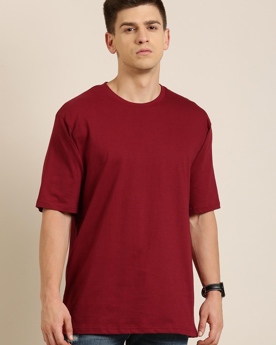 Buy Mens Maroon Oversized T Shirt Online At Bewakoof