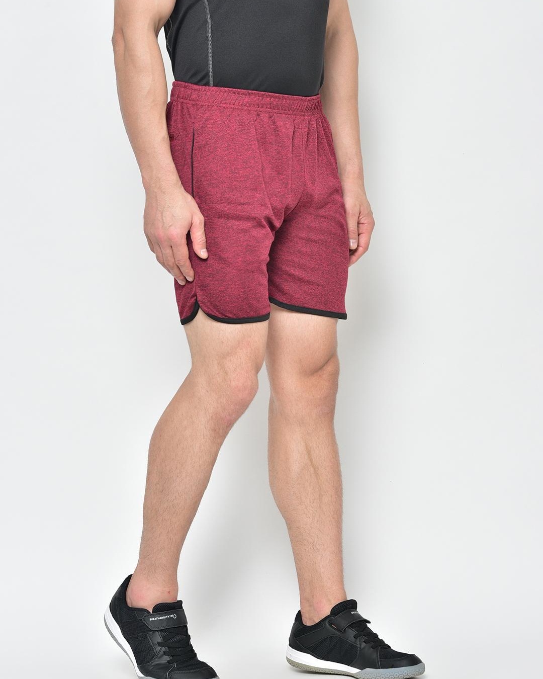 Shop Men's Maroon Self Designed Shorts-Back