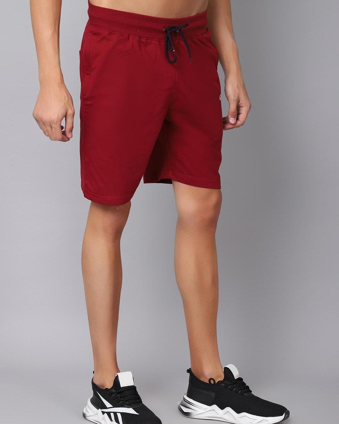 Shop Men's Maroon Slim Fit Shorts-Back