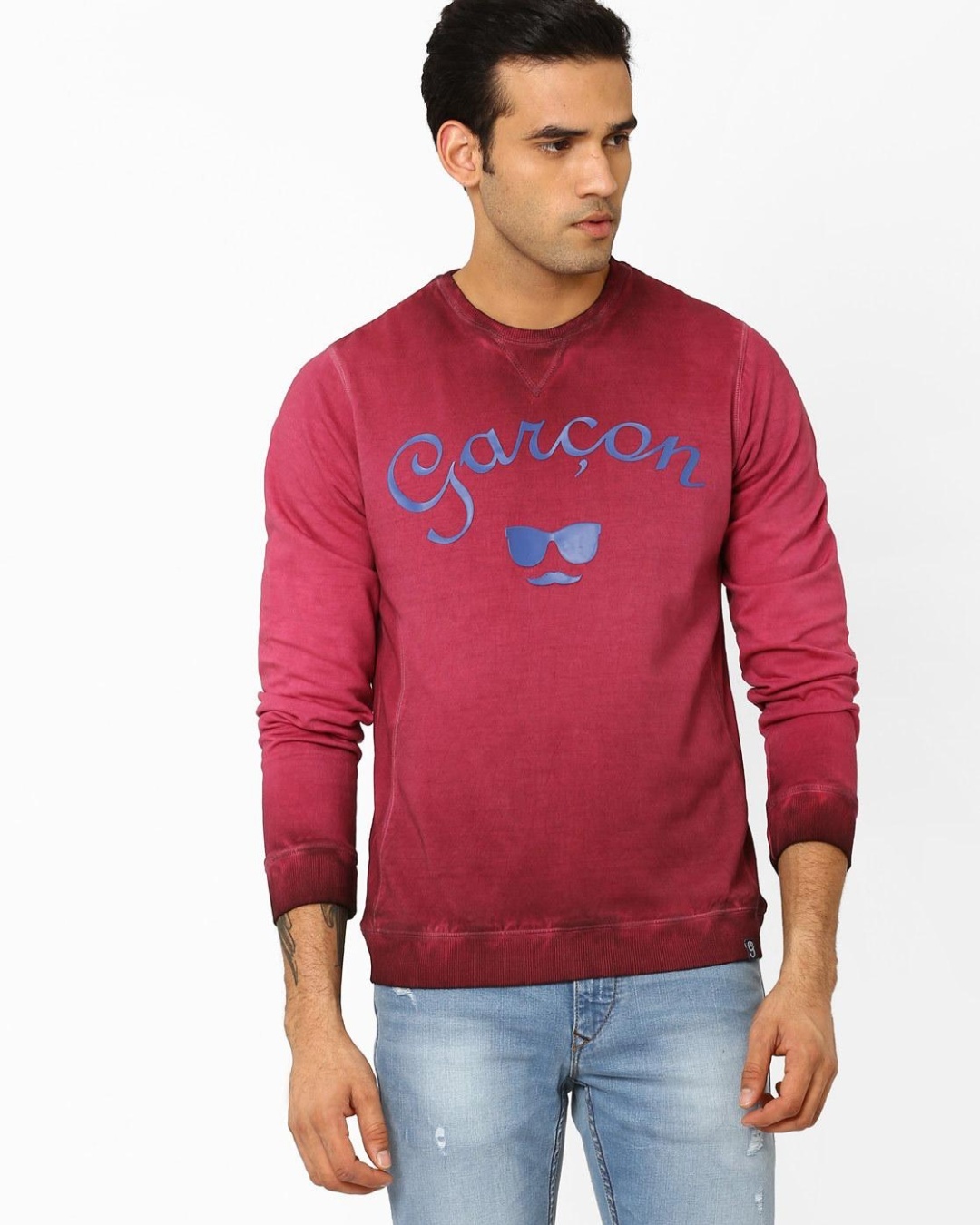Buy Men's Maroon Typography Sweatshirt for Men Maroon Online at Bewakoof
