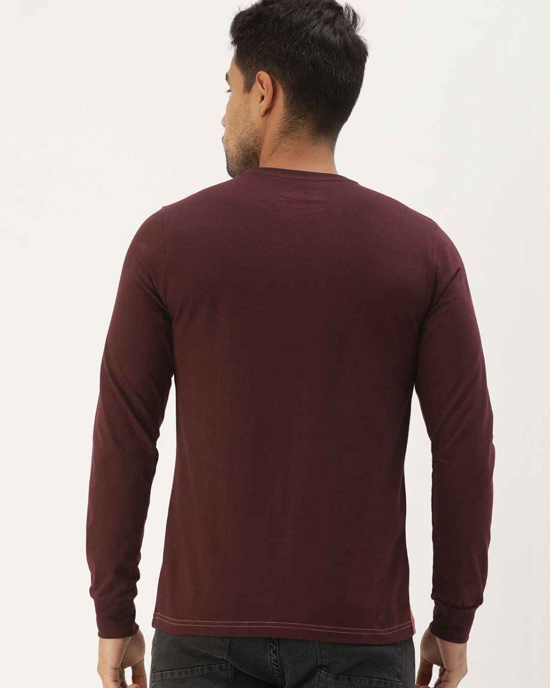 Shop Men's Maroon Typography T-shirt-Back