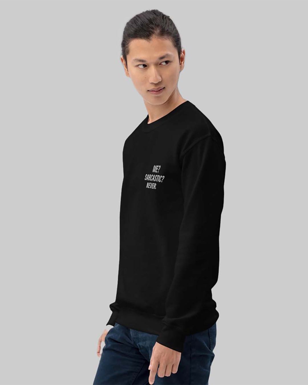 Shop Men's Me, sarcastic? Never Printed Regular Fit Sweatshirt-Back