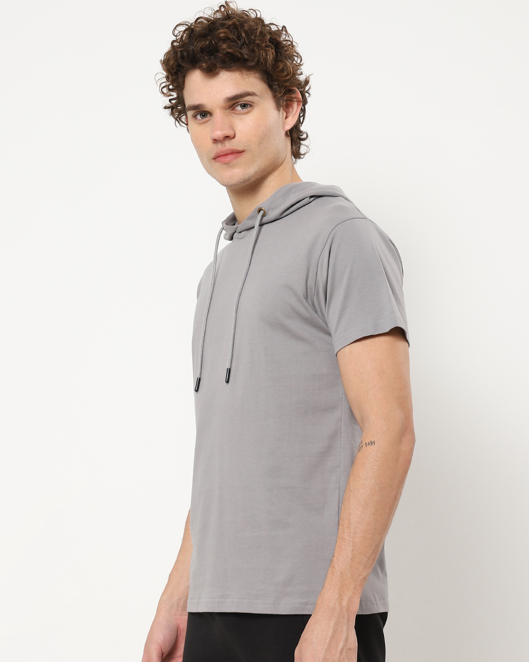 Shop Men's Meteor Grey Hoodie T-shirt-Back