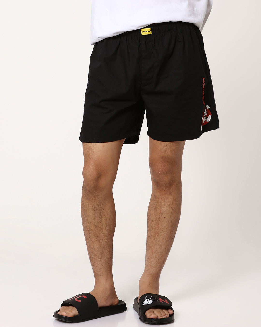 Shop Men's Black Mickey Jump(DL) Graphic Printed Boxers-Back