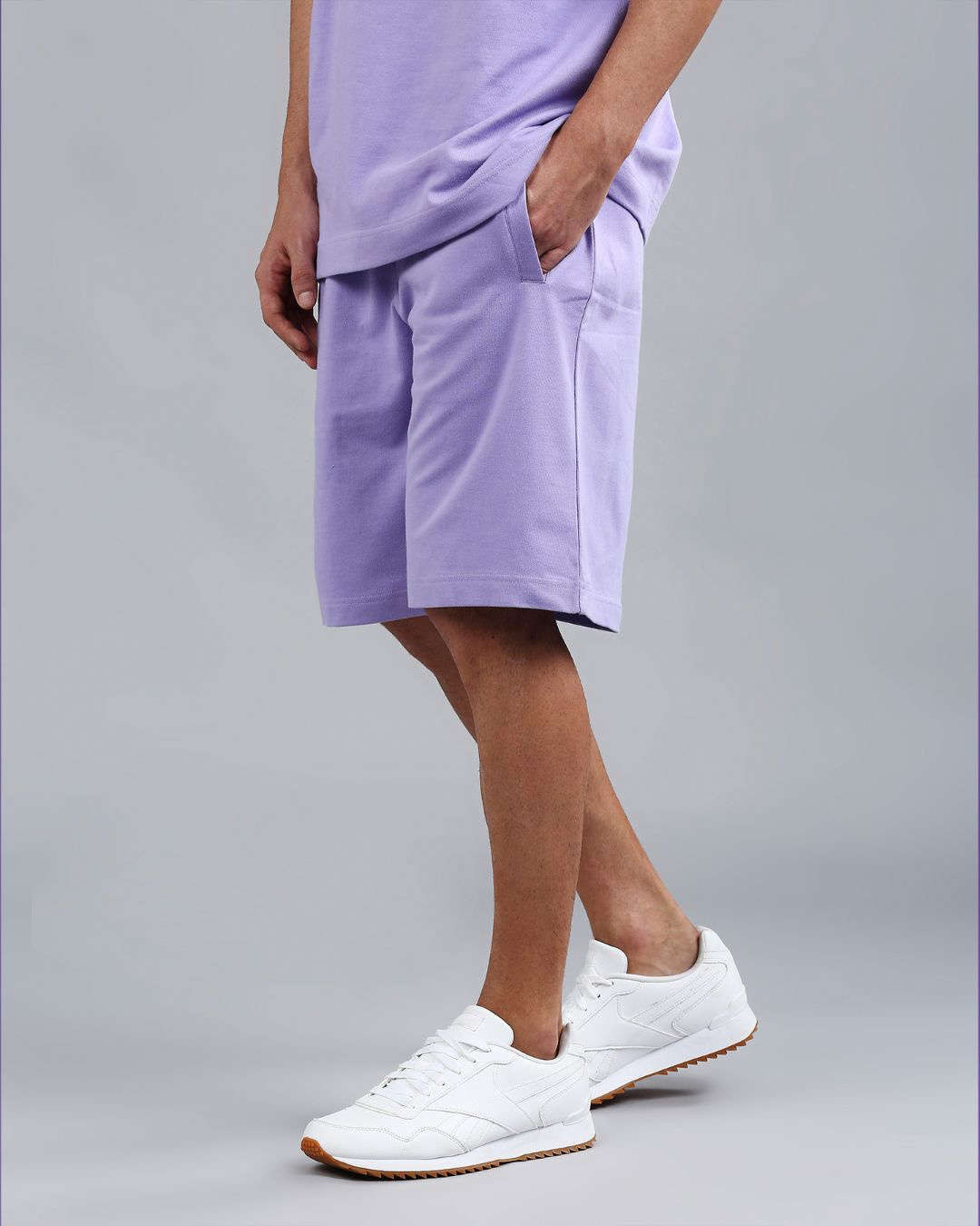 Shop Men's Mindful Purple Jogger Shorts-Back