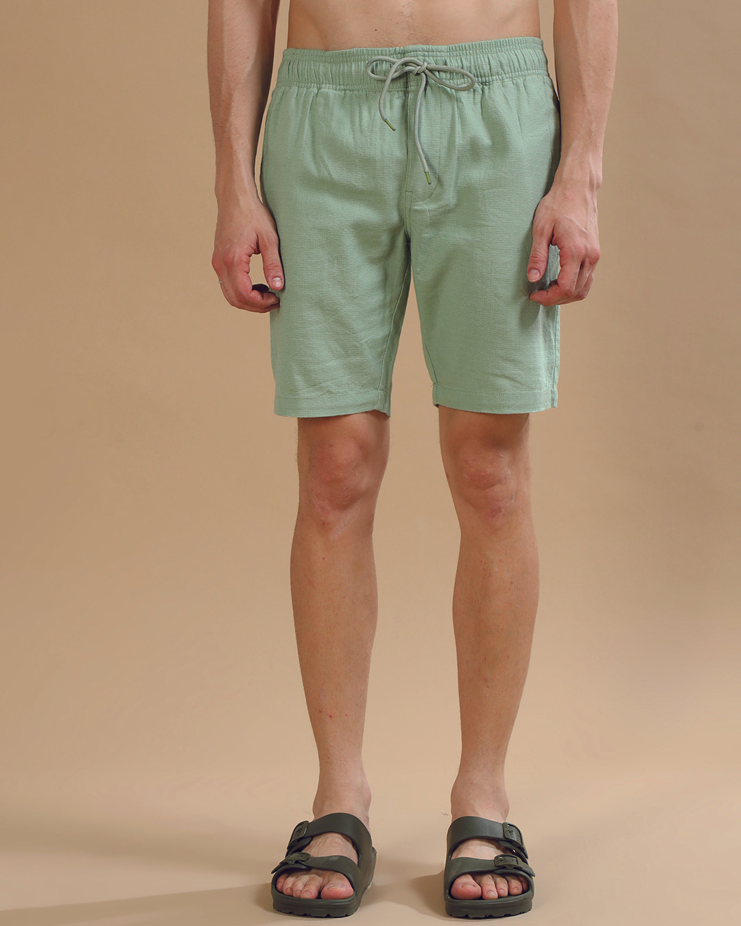 Buy Men's Mint Green Linen Shorts Online at Bewakoof