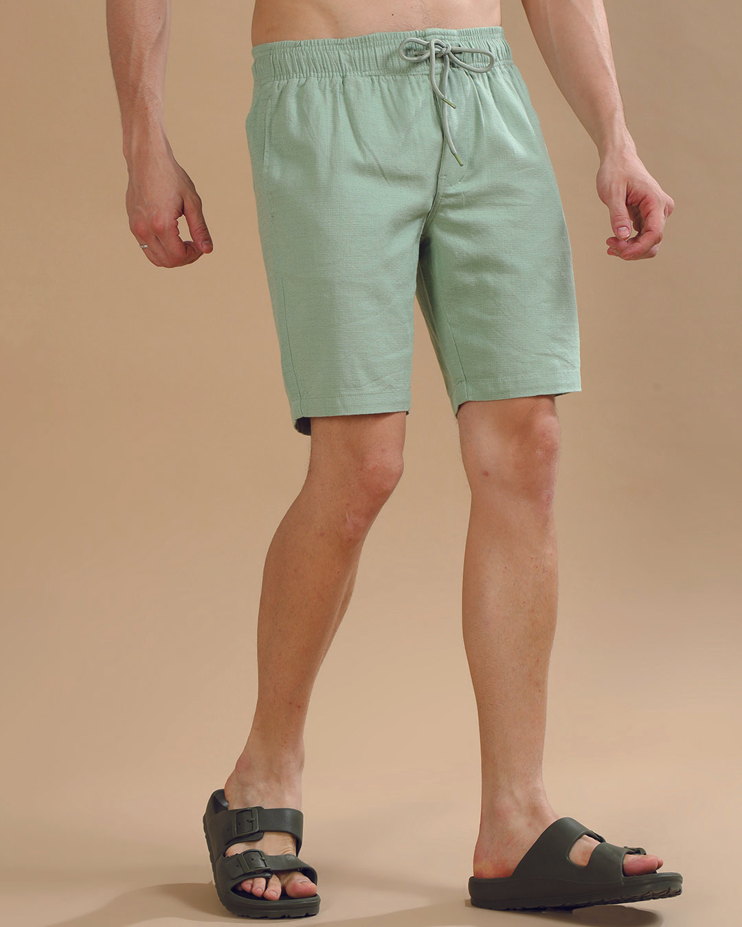 Buy Men's Mint Green Linen Shorts Online at Bewakoof