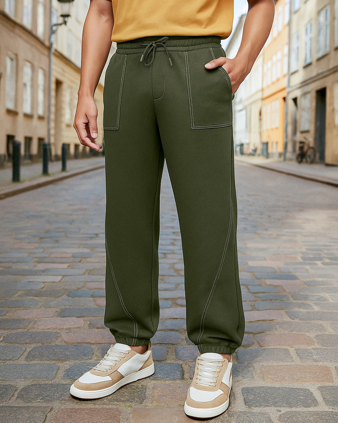Green Zigzag Sunflower Men's Joggers