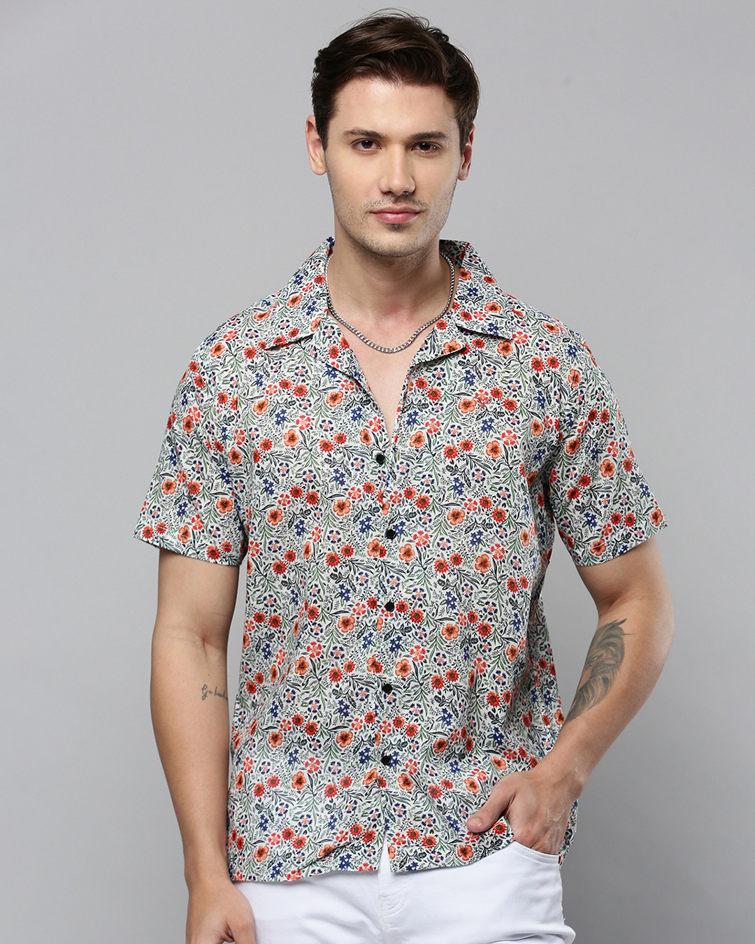 Buy Mens Multicolor All Over Floral Printed Slim Fit Shirt Online At Bewakoof 5311