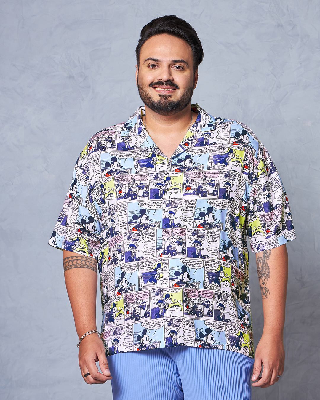Shop Men's Multicolor All Over Printed Oversized Plus Size Shirt-Back