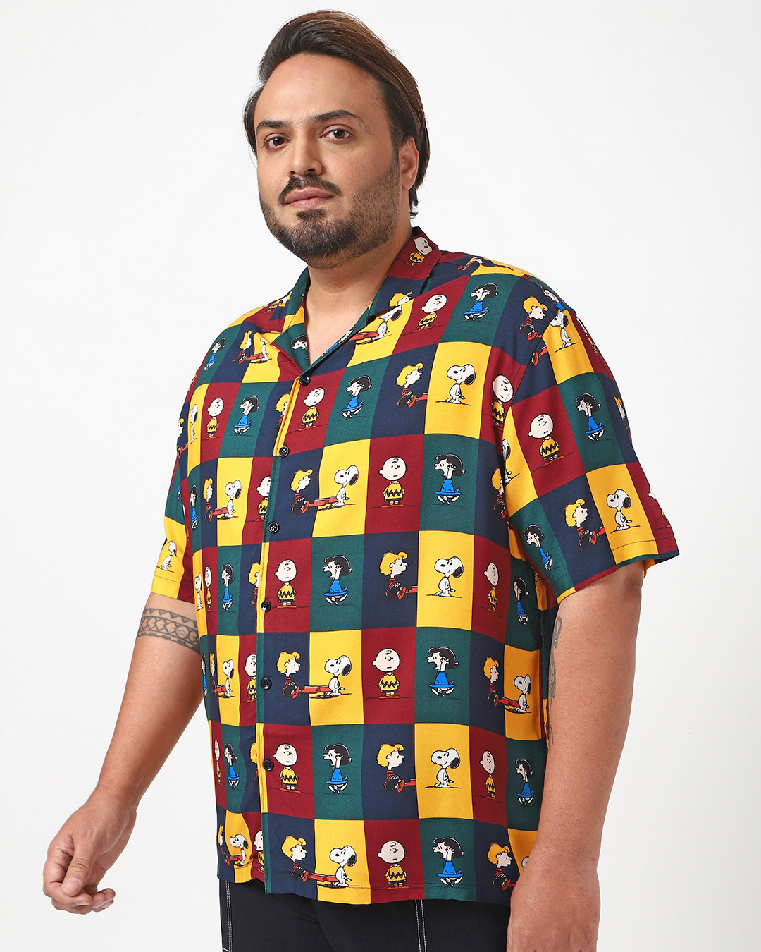 Shop Men's Multicolor All Over Printed Plus Size Shirt-Back