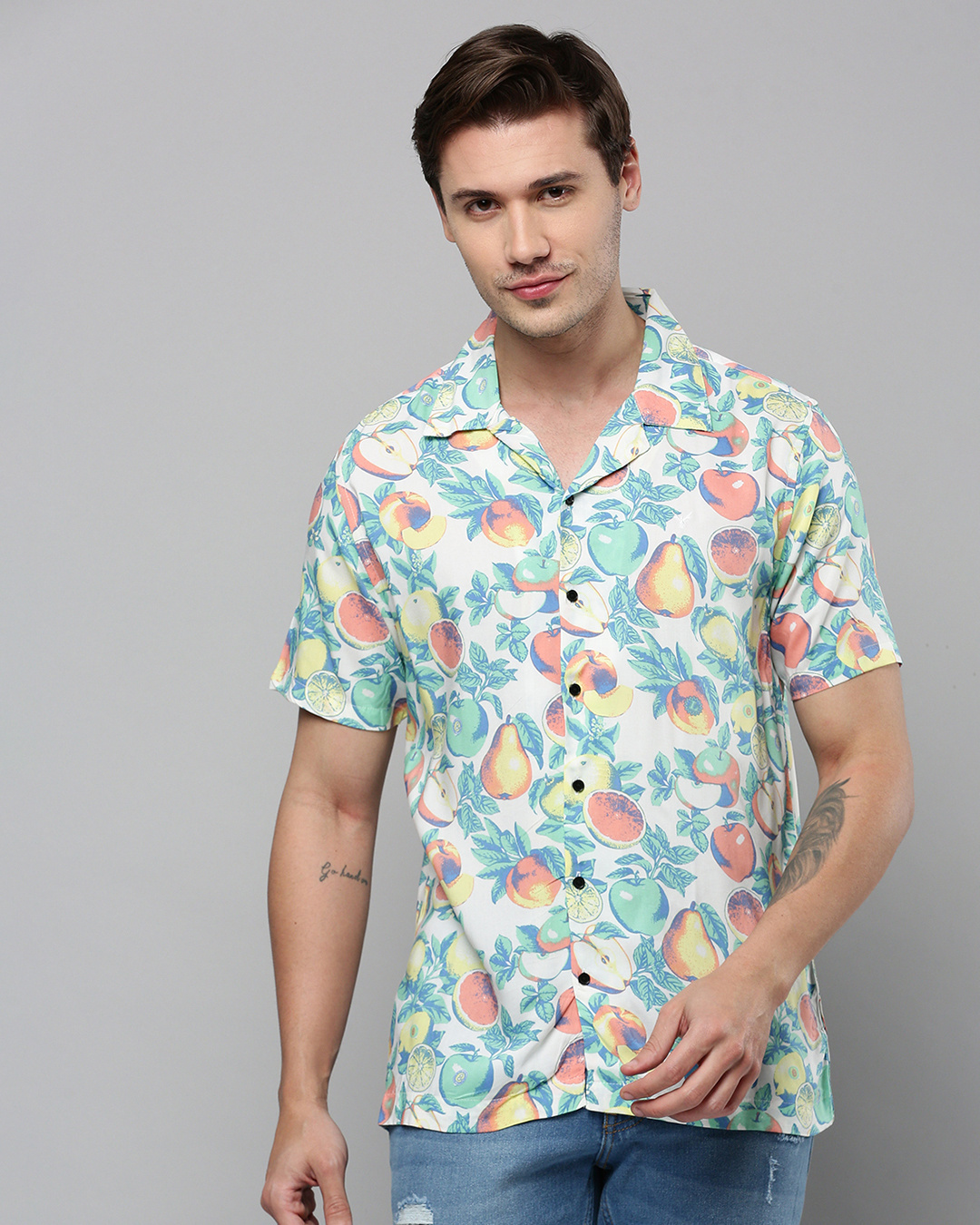 Shop Men's Multicolor All Over Printed Slim Fit Shirt-Back