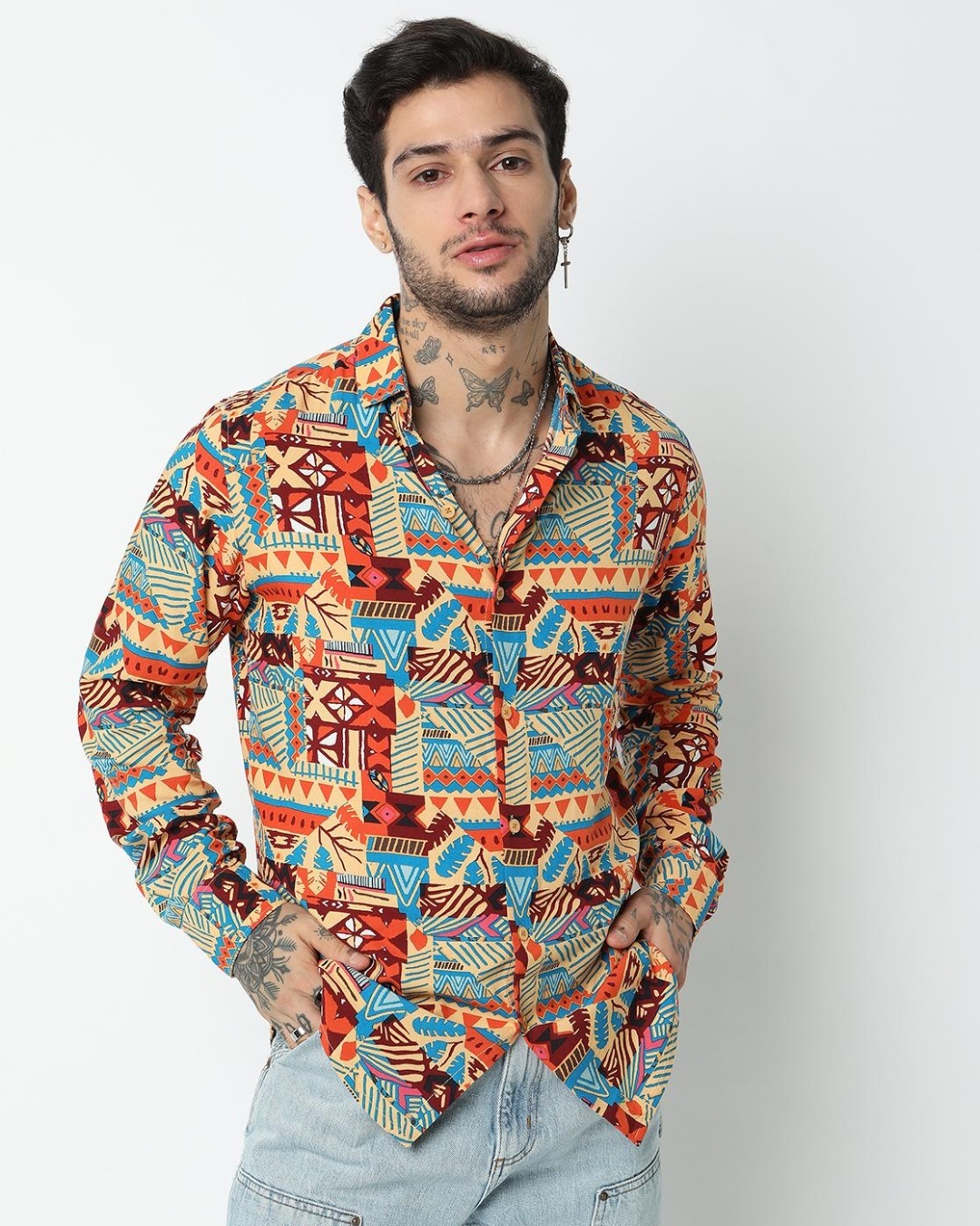 Buy Men's Multicolor Aztec Printed Shirt Online at Bewakoof