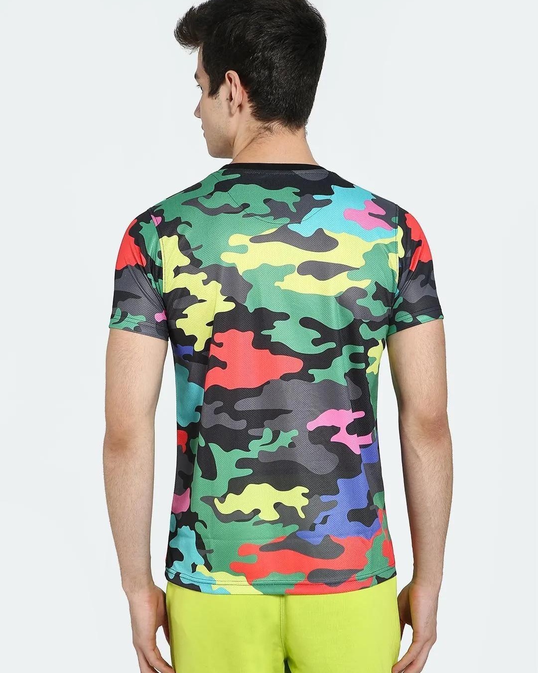 Shop Men's Multicolor Camouflage T-shirt-Back