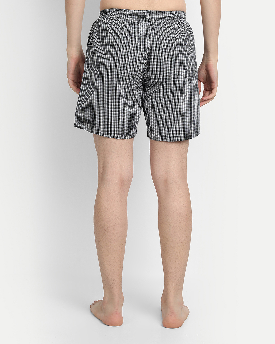 Shop Men's Multicolor Checkered Regular Fit Boxer-Back