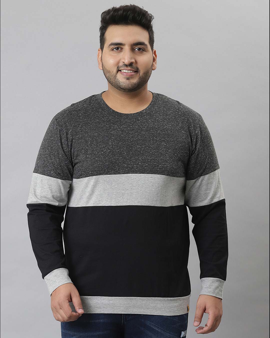 Buy Men's Multicolor Color Block Plus Size Oversized T-shirt Online at ...