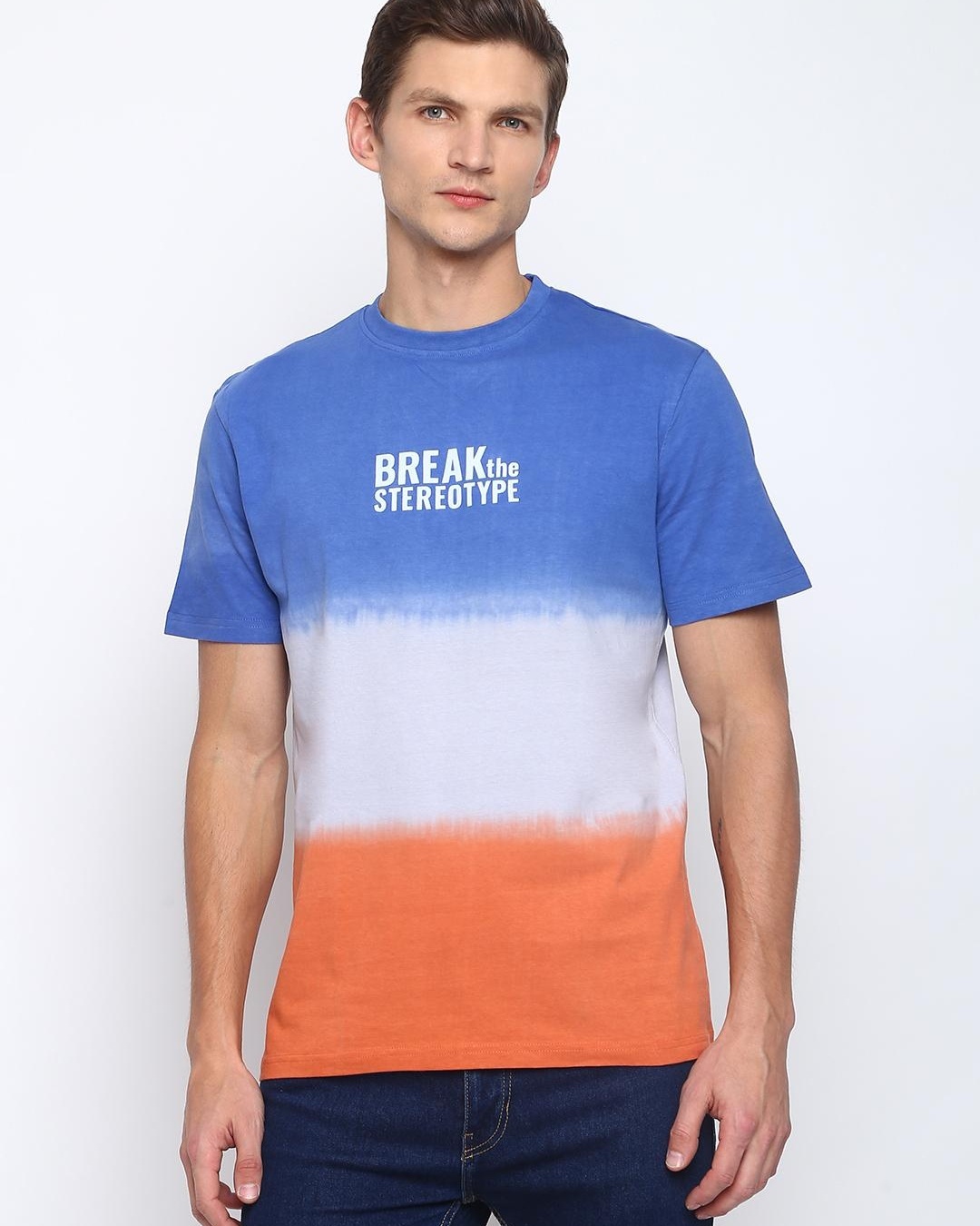 Buy Men's Multicolor Ombre Printed T-shirt for Men Multicolor Online at ...