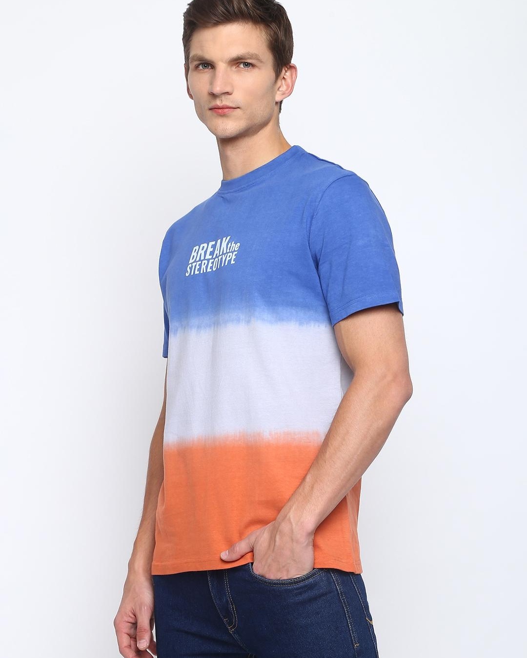 Shop Men's Multicolor Ombre Printed T-shirt-Back