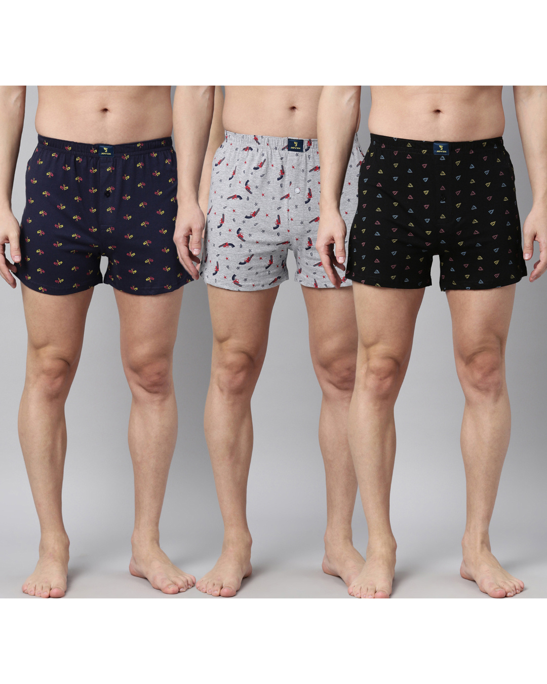Buy Men's Multicolor Printed Regular Fit Boxer (Pack of 3) Online in