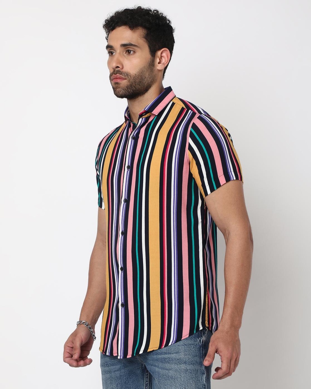 Buy Men's Multicolor Striped Shirt Online at Bewakoof