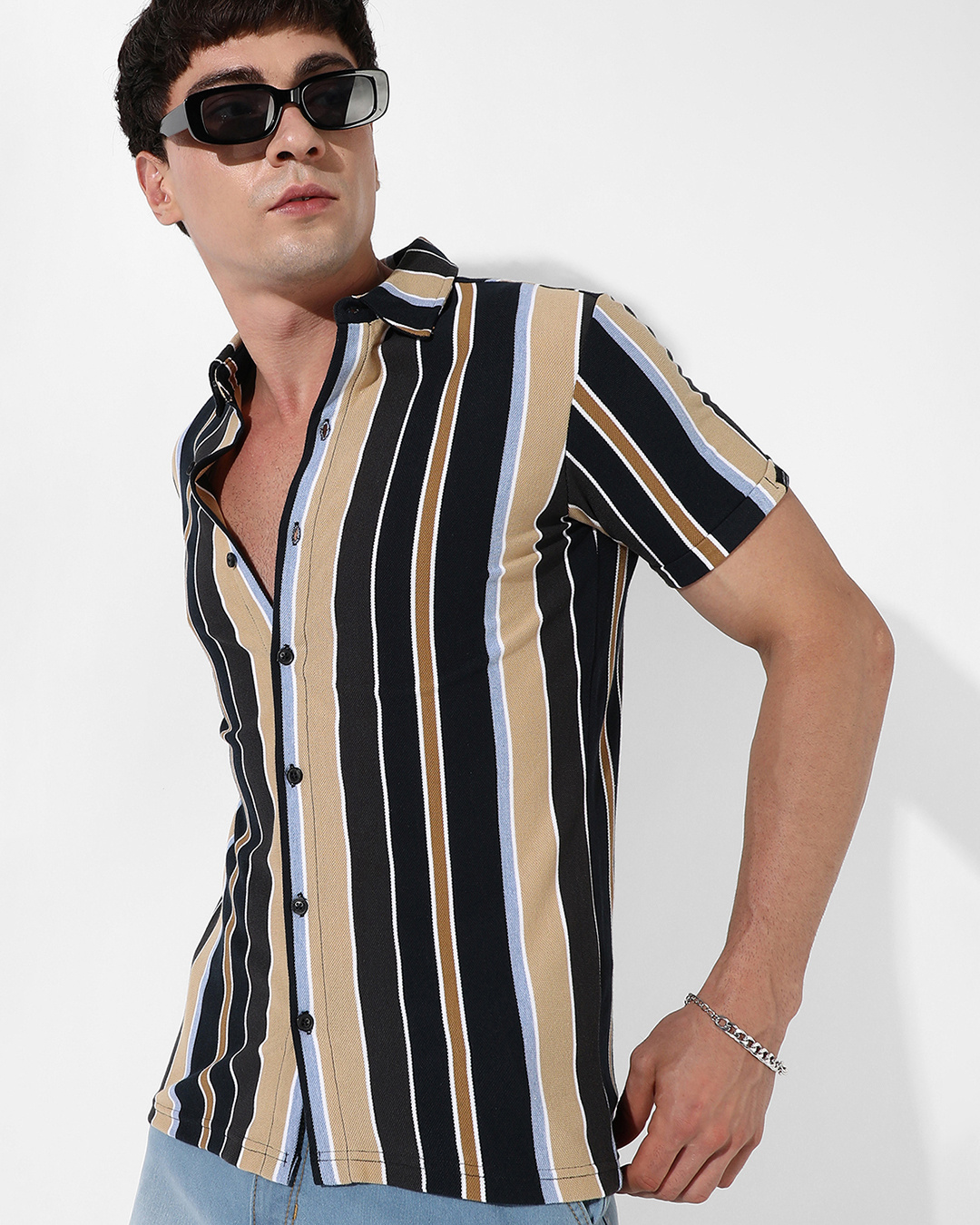 Buy Men's Multicolor Striped Shirt for Men Multicolor Online at Bewakoof