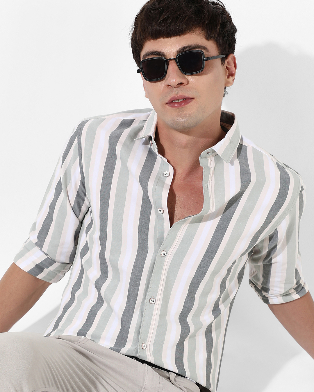 Buy Men's Multicolor Striped Shirt Online at Bewakoof