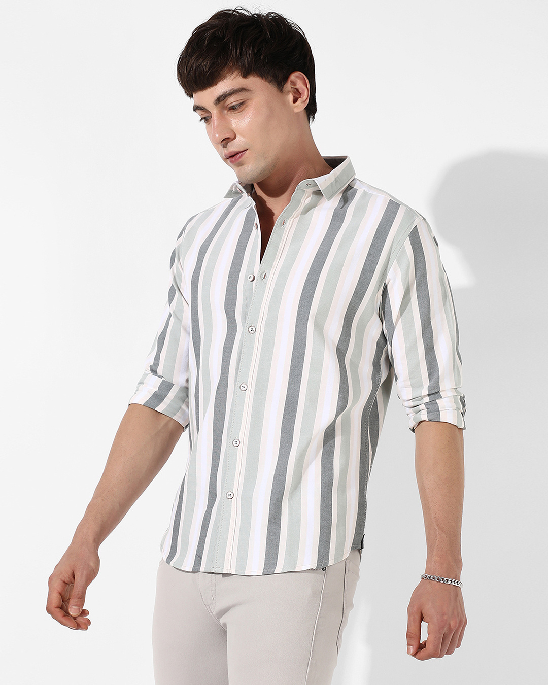 Shop Men's Multicolor Striped Shirt-Back