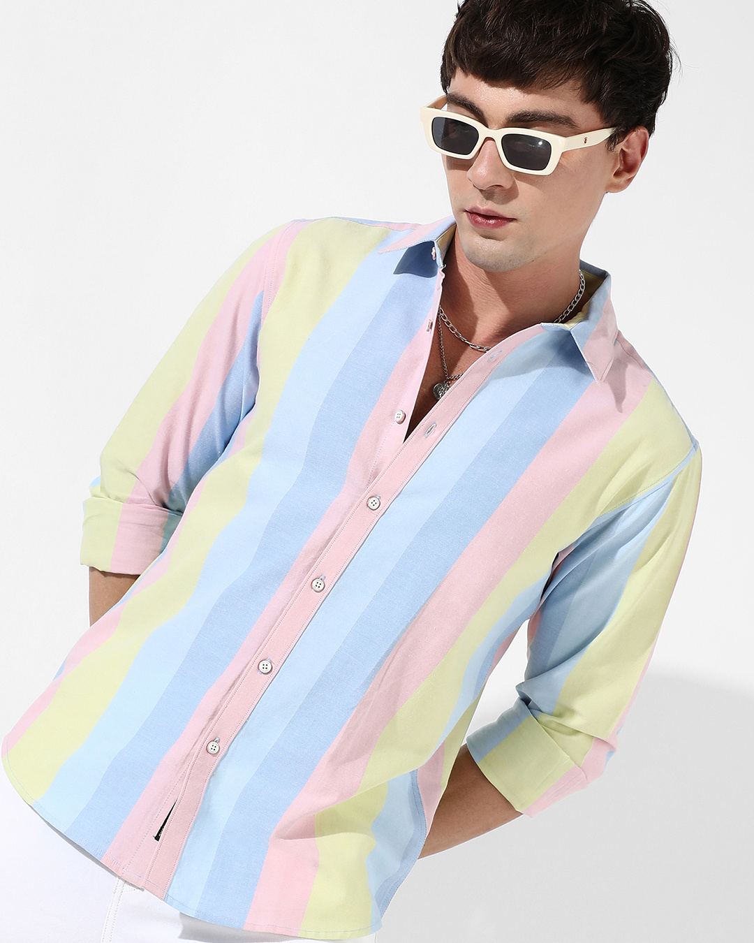 Buy Men's Multicolor Striped Shirt Online at Bewakoof