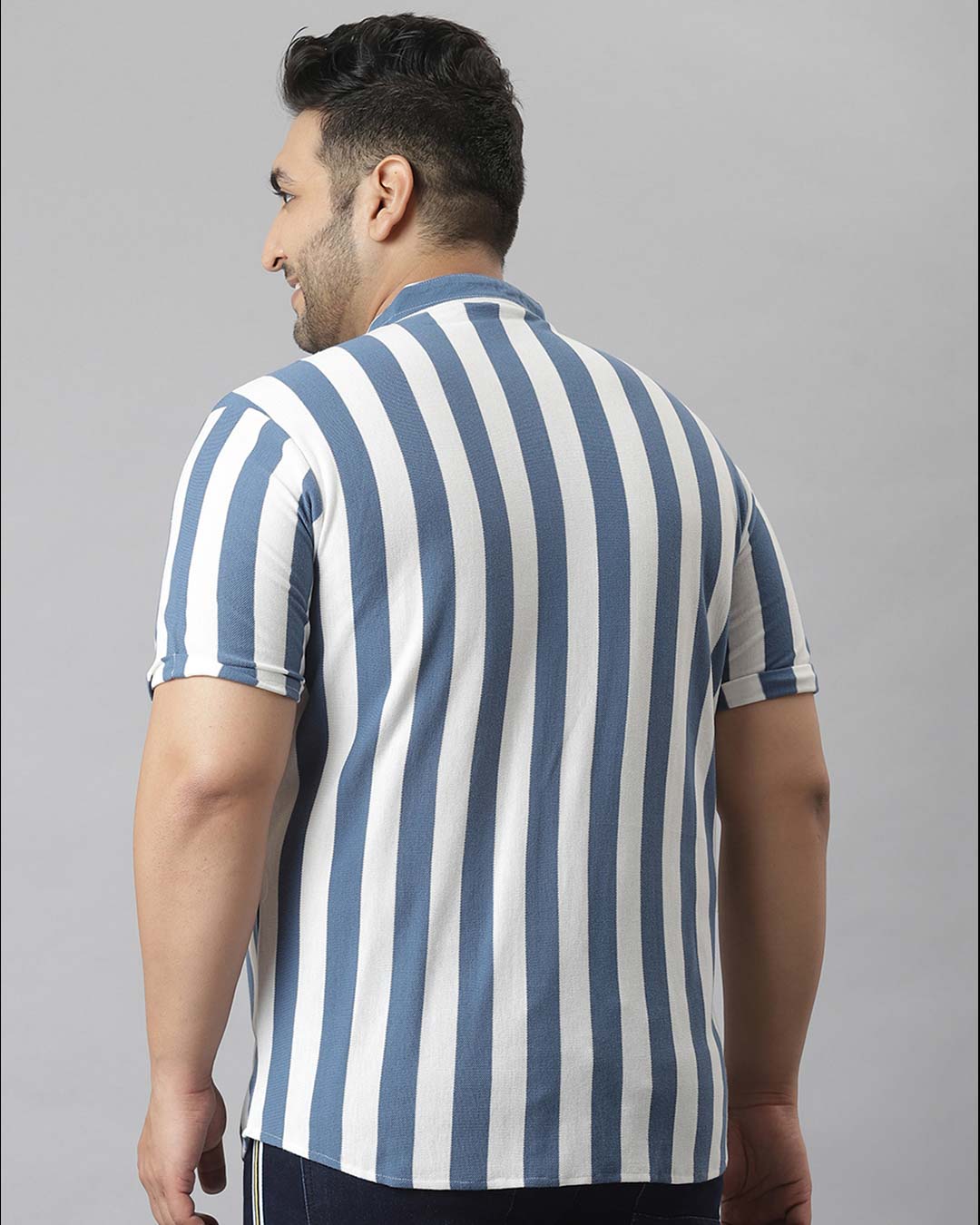 Shop Men's Multicolor Striped Stylish Casual Shirt-Back