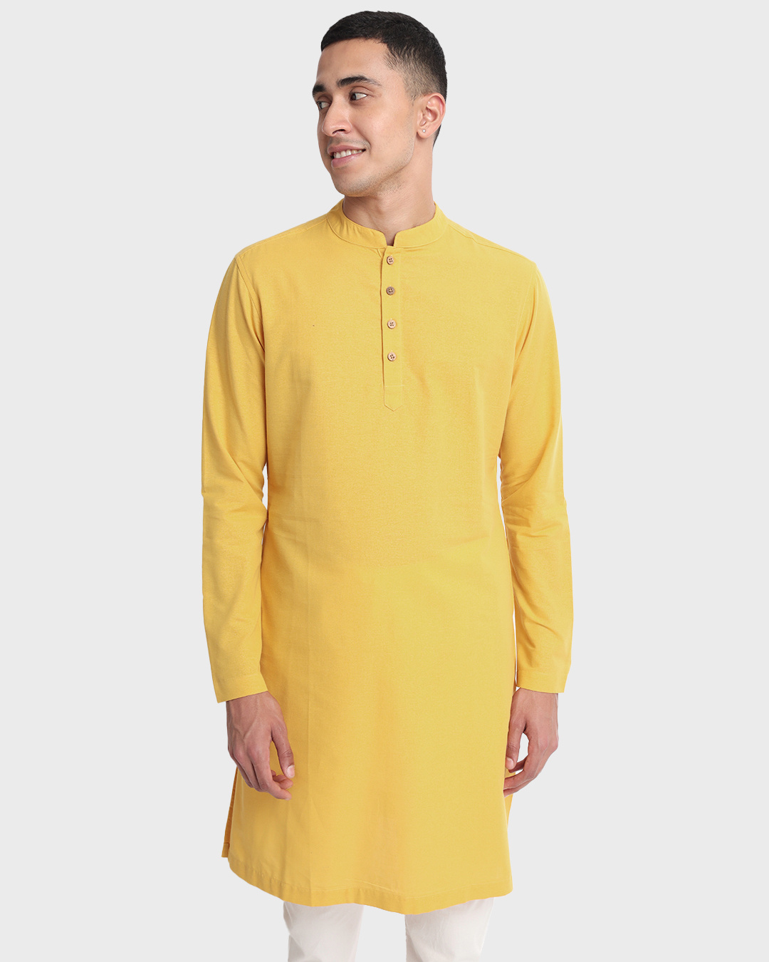 Buy Men's Mustard Relaxed Fit Long Kurta Online at Bewakoof