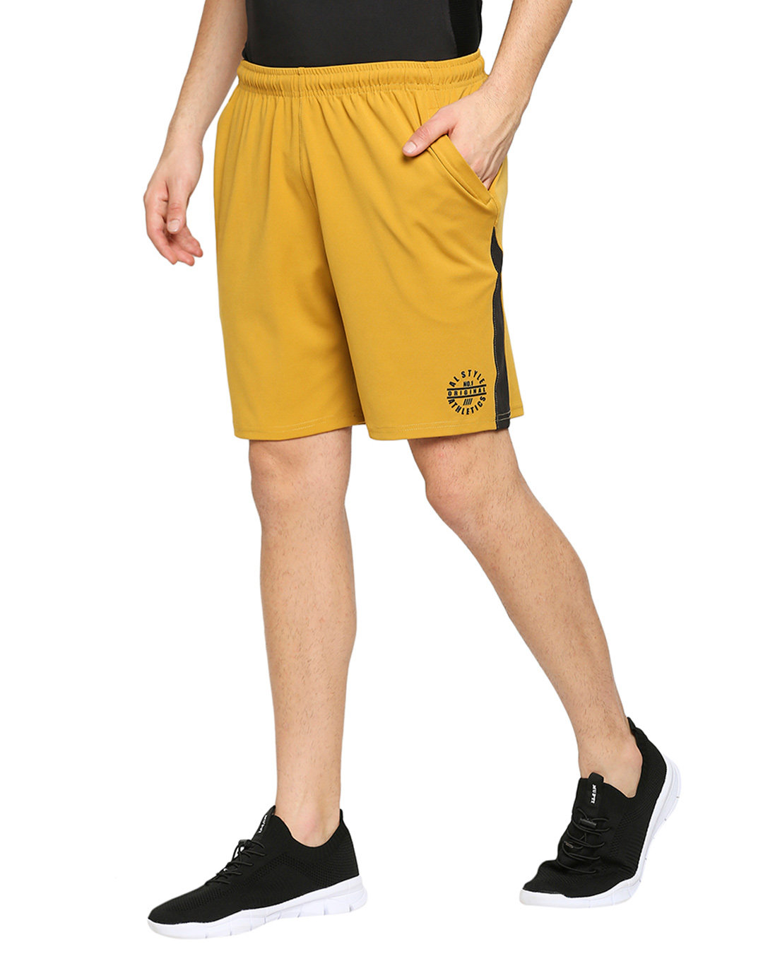 Shop Men's Mustard Solid Regular Shorts-Back