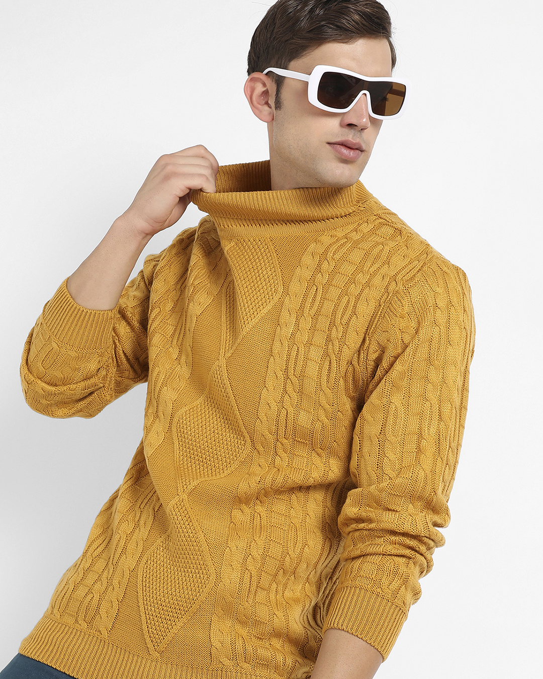 Buy Men s Mustard Yellow Sweater Online at Bewakoof