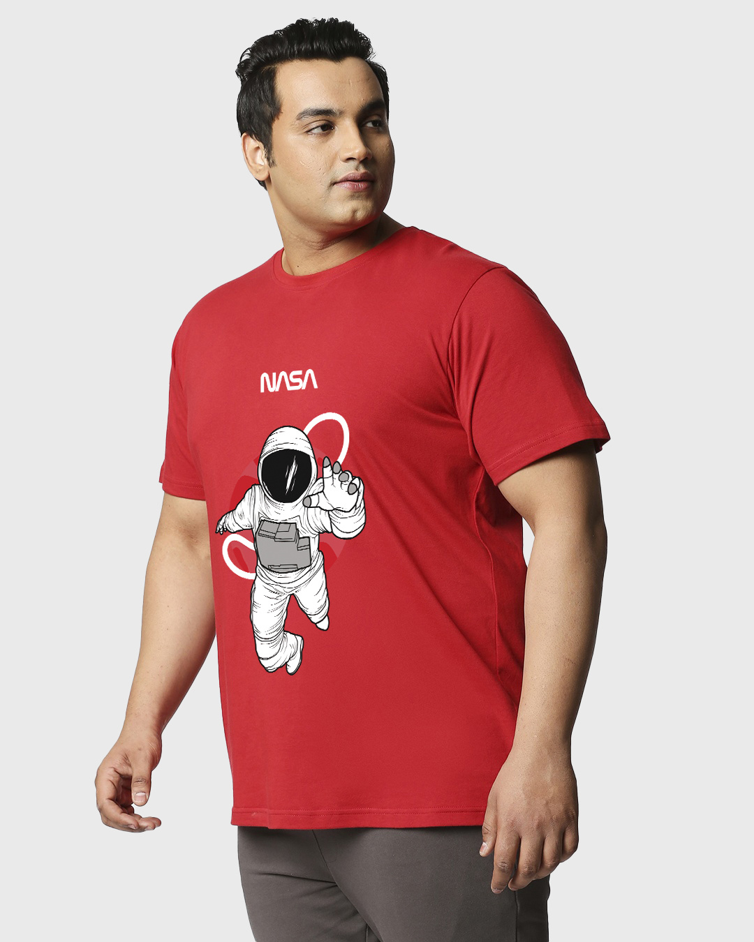 Shop Men's Red NASA Astronaut Graphic Printed Plus Size T-shirt-Back