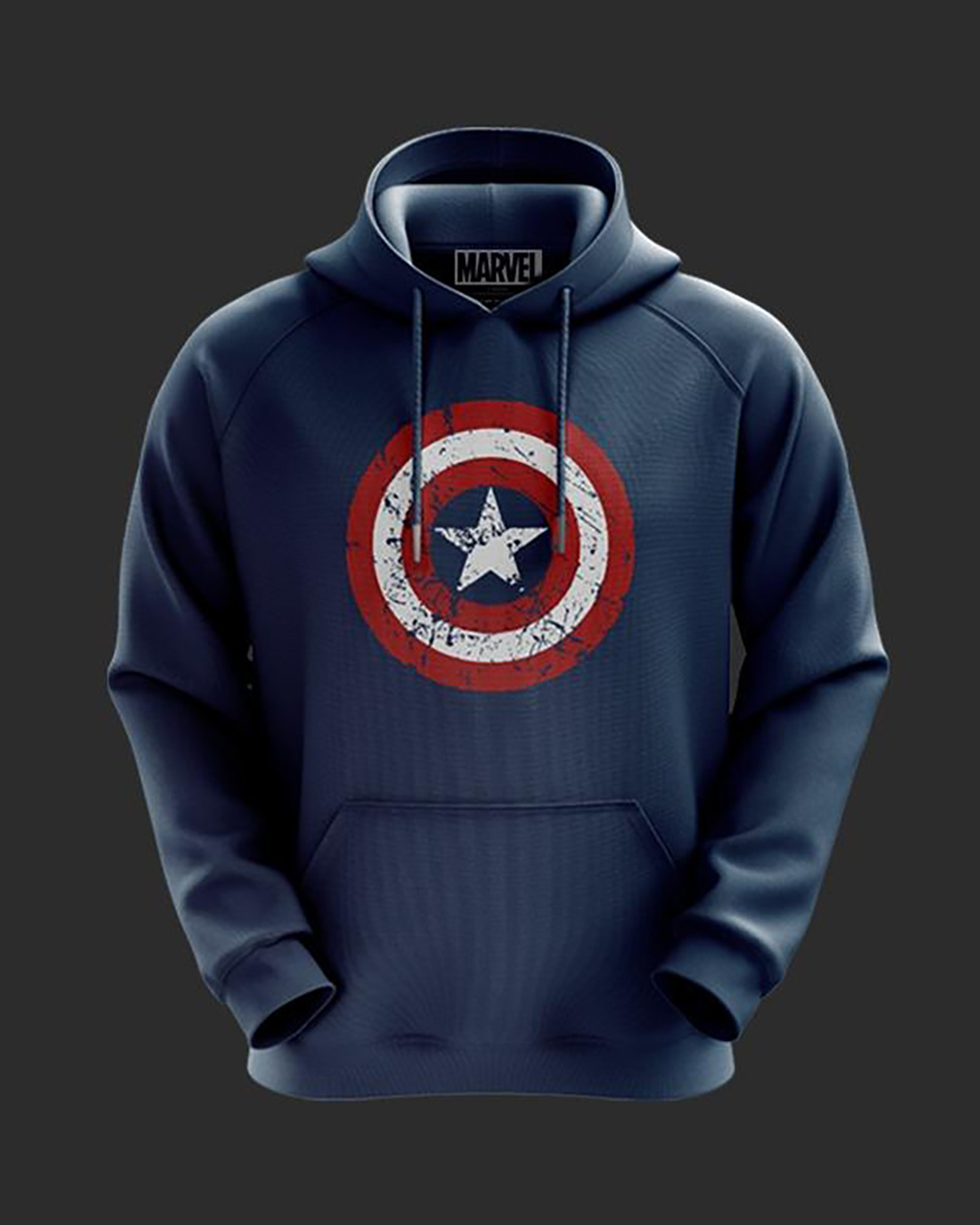 Buy Men's Navy Blue Captain America Shield Hoodie for Men Blue Online ...