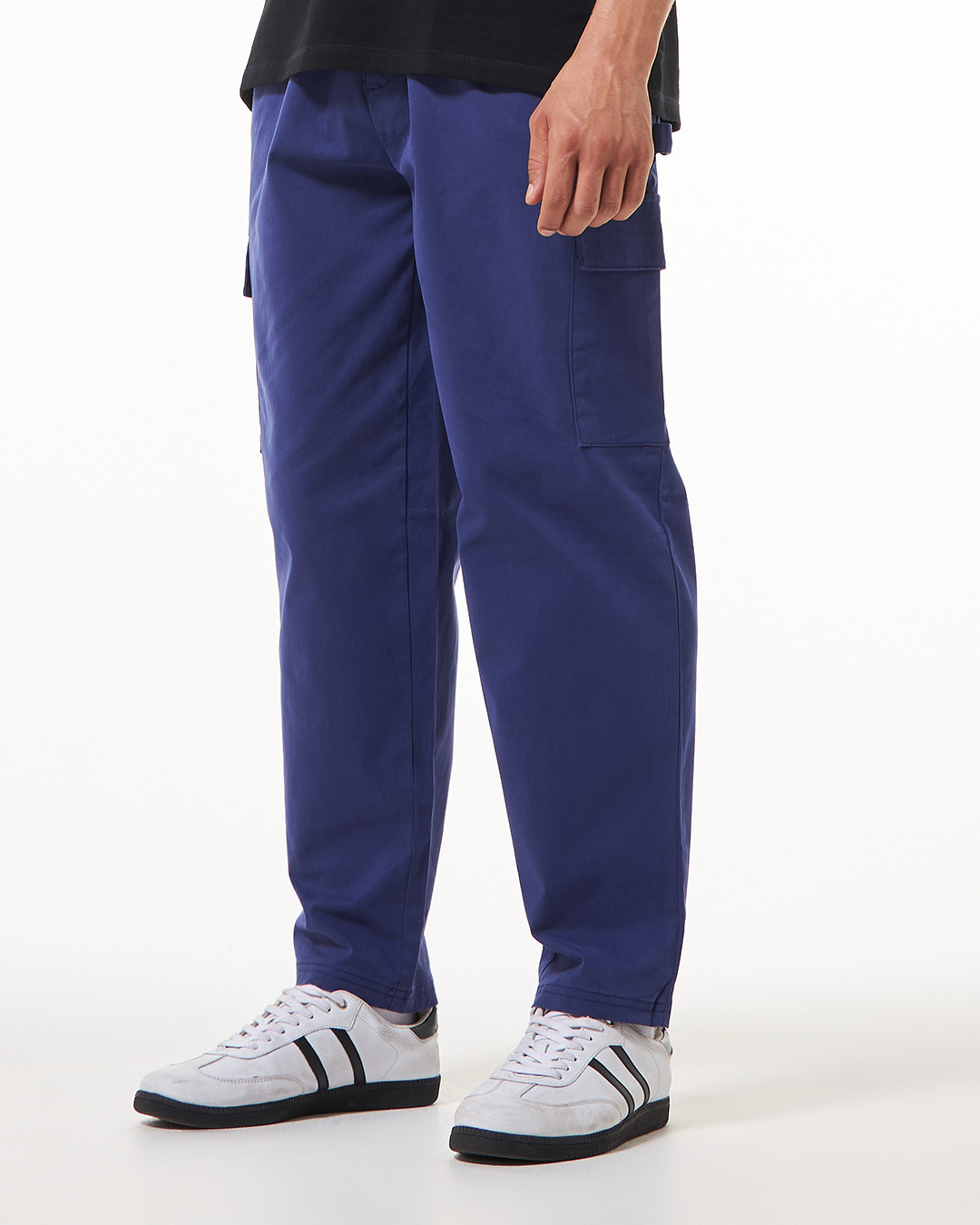 Shop Men's Navy Blue Cargo Carpenter Pants-Back