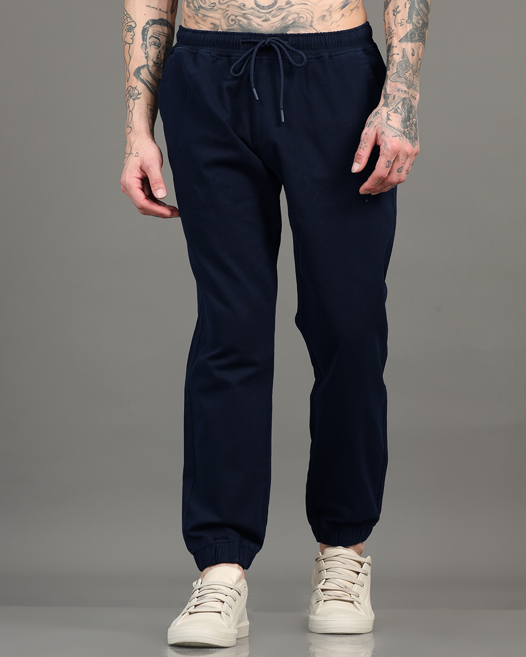 Shop Men's Navy Blue Jogger Pants-Back