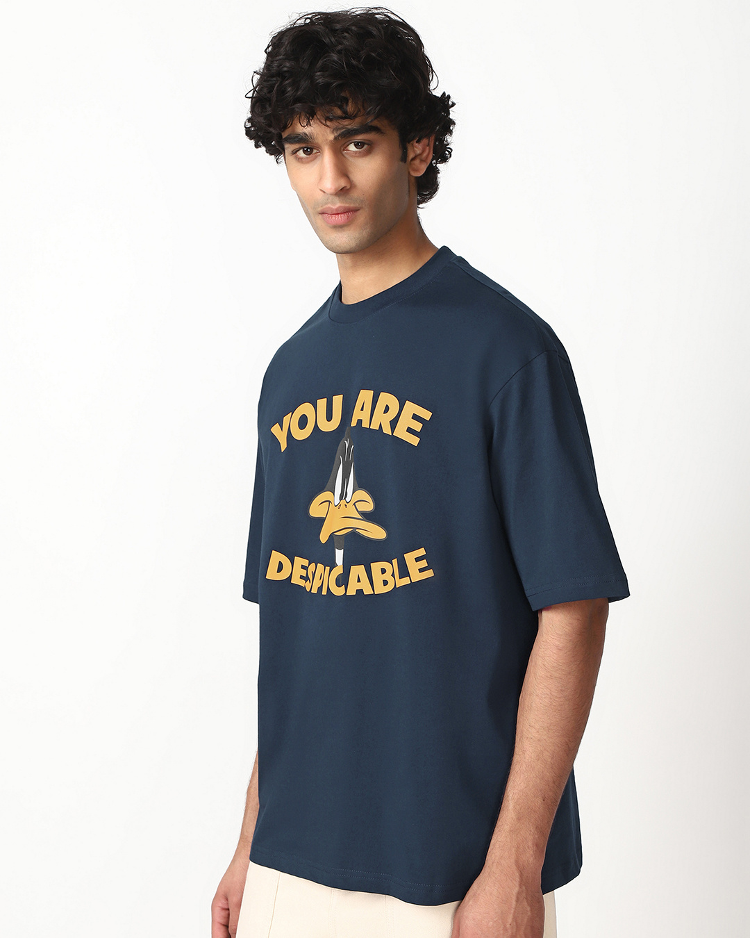 Shop Men's Navy Blue You Are Despicable Graphic Printed Oversized T-shirt-Back