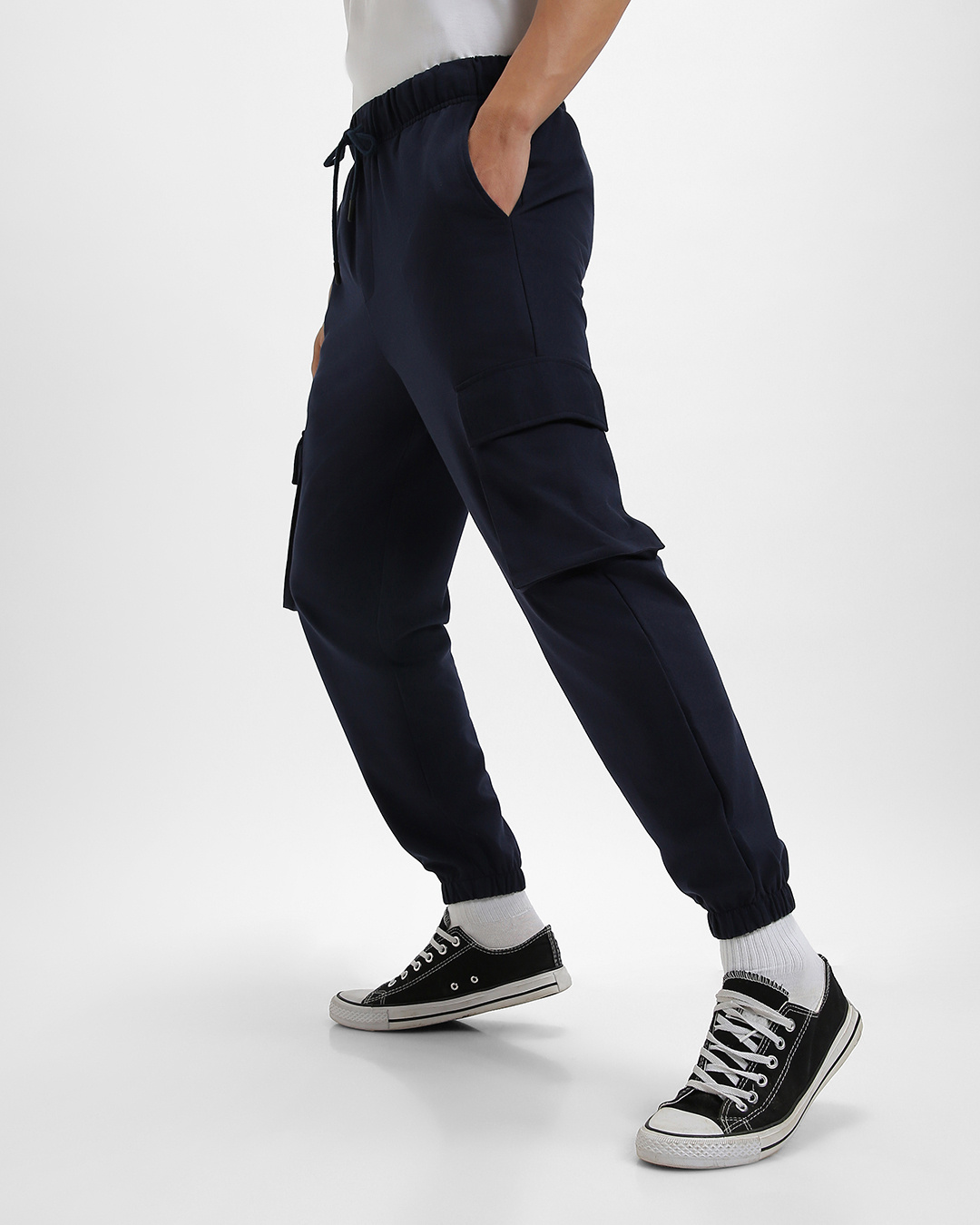 Buy Men's Navy Blue Oversized Cargo Joggers Online at Bewakoof