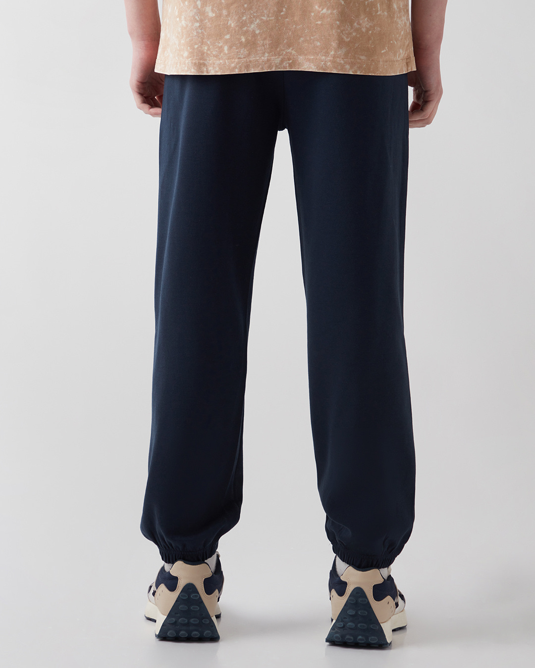 Shop Men's Navy Blue Oversized Joggers-Back