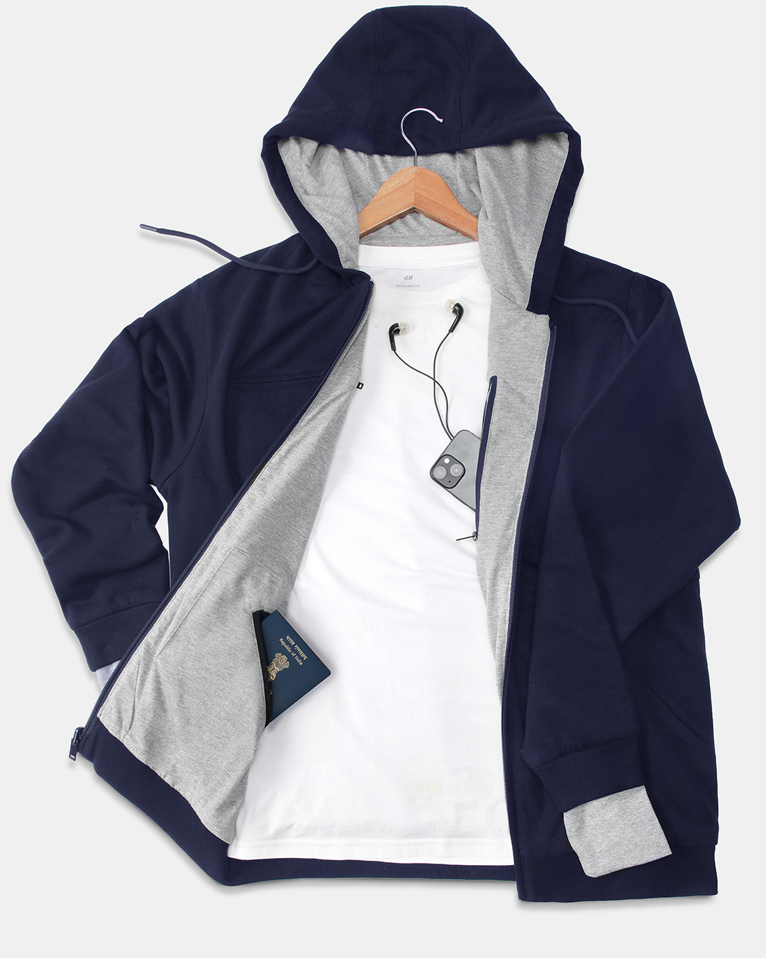 Shop Men's Navy Blue Airport Hoodie-Back