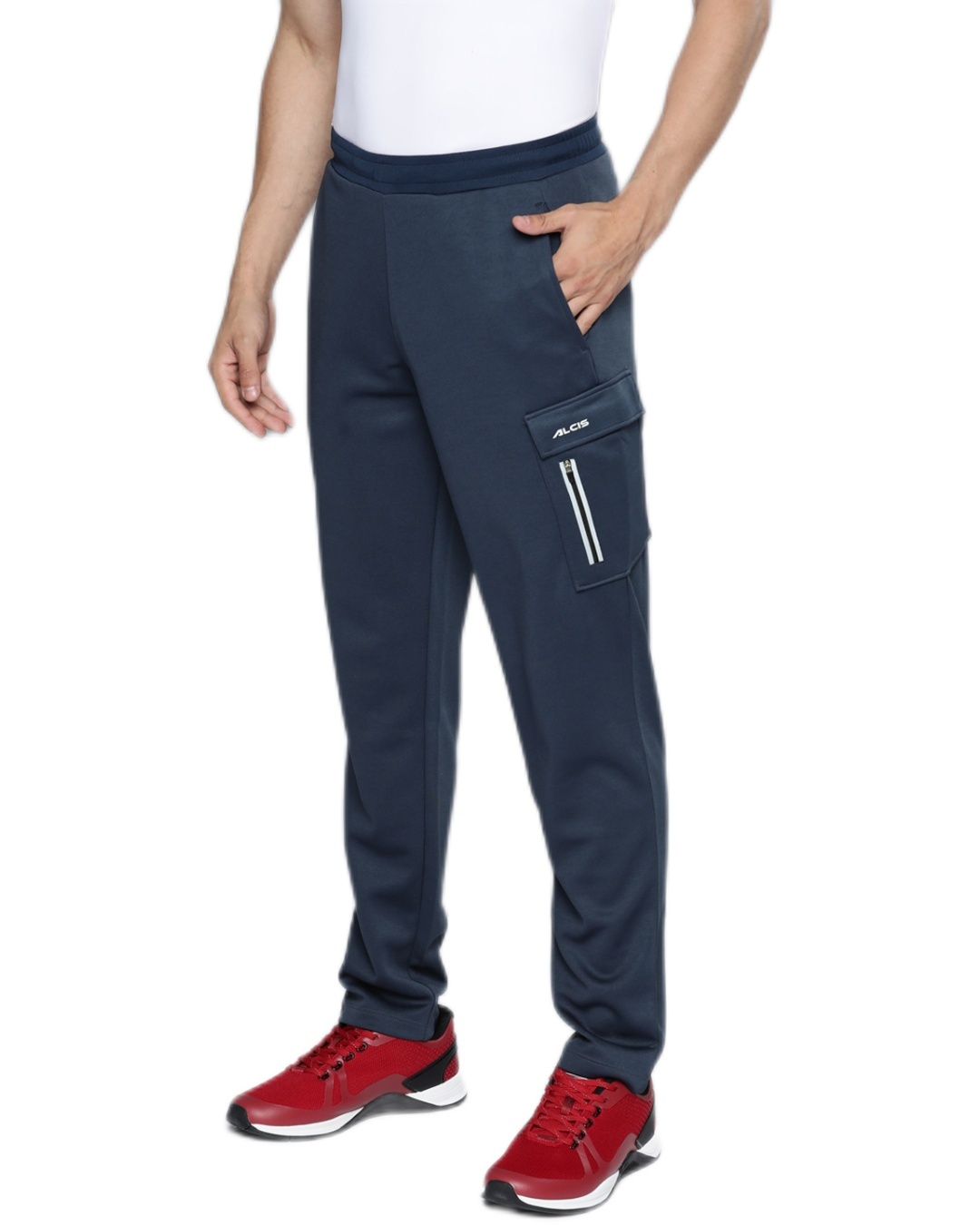 Shop Men's Navy Blue Slim Fit Track Pants-Back