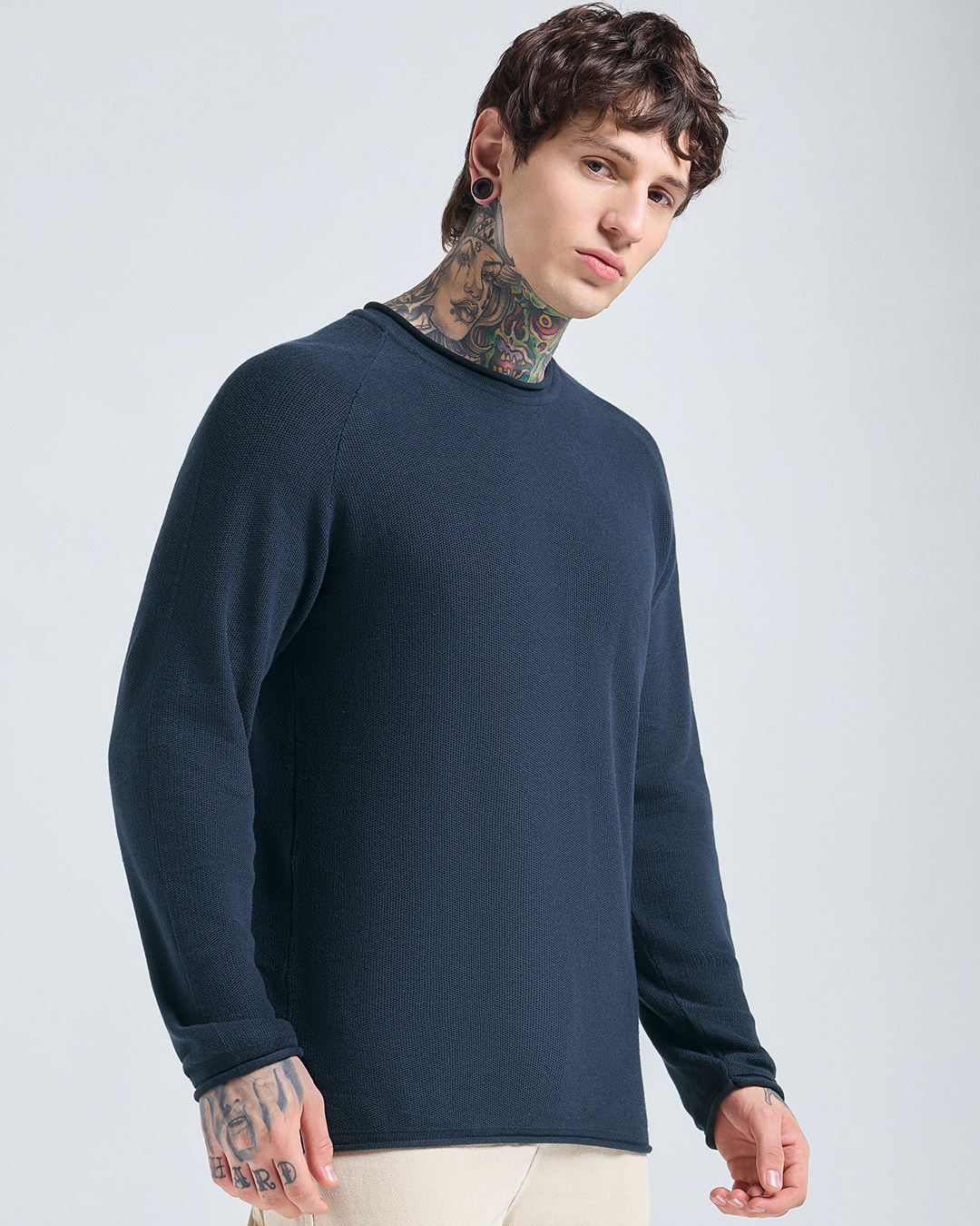 Shop Men's Navy Blue Sweater-Back