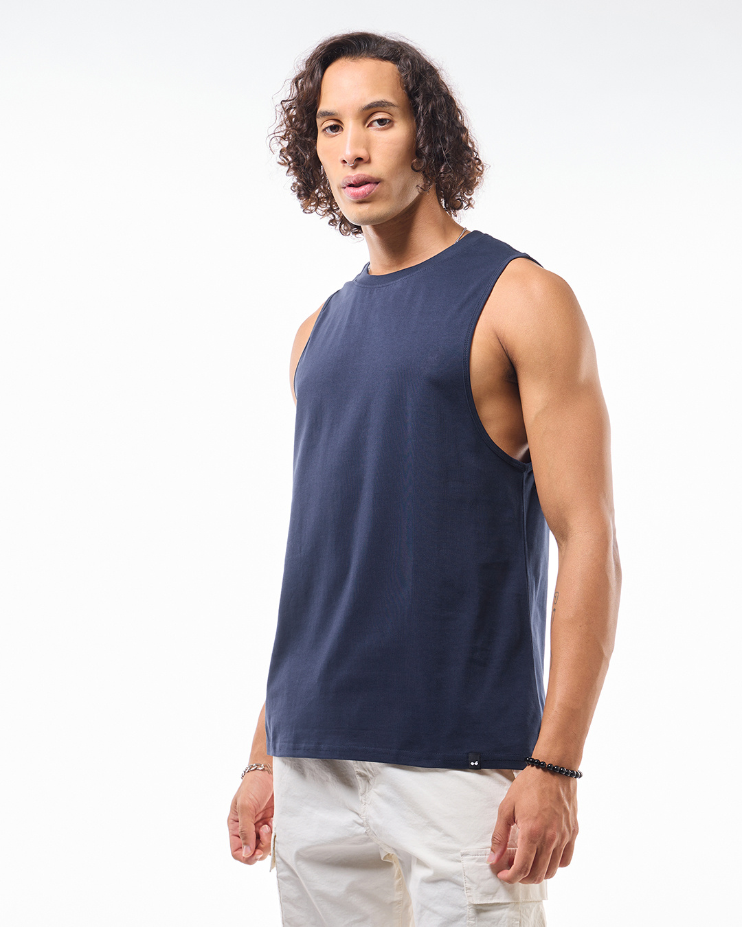 Shop Men's Blue Oversized Vest-Back