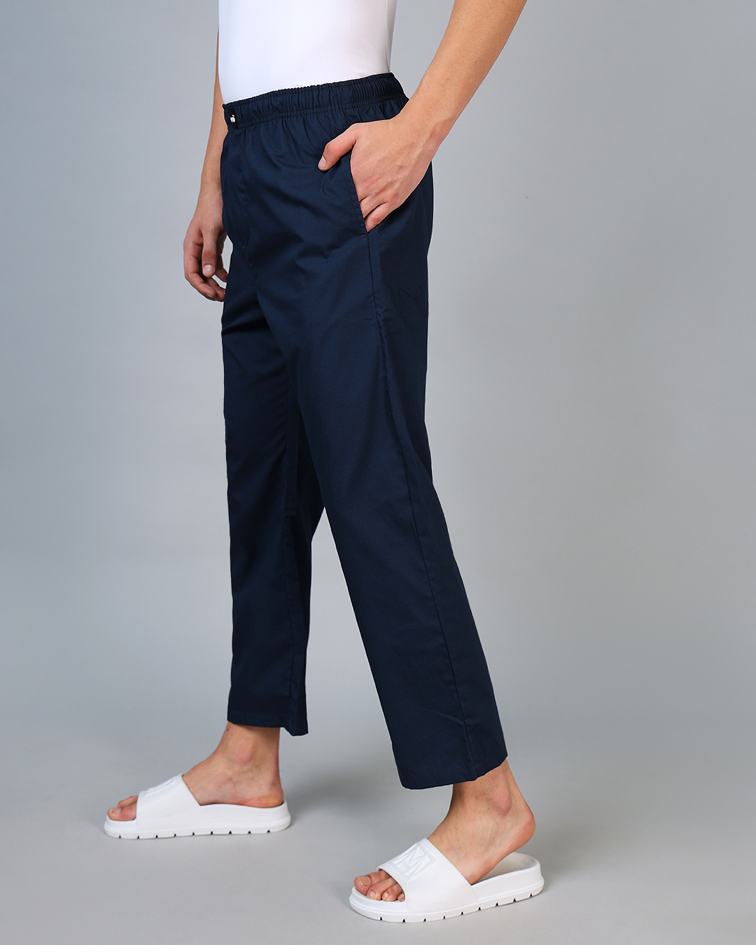Shop Men's Navy Blue Pyjamas-Back