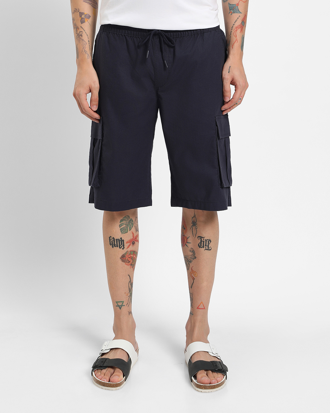 Buy Men's Blue Cargo Shorts Online at Bewakoof